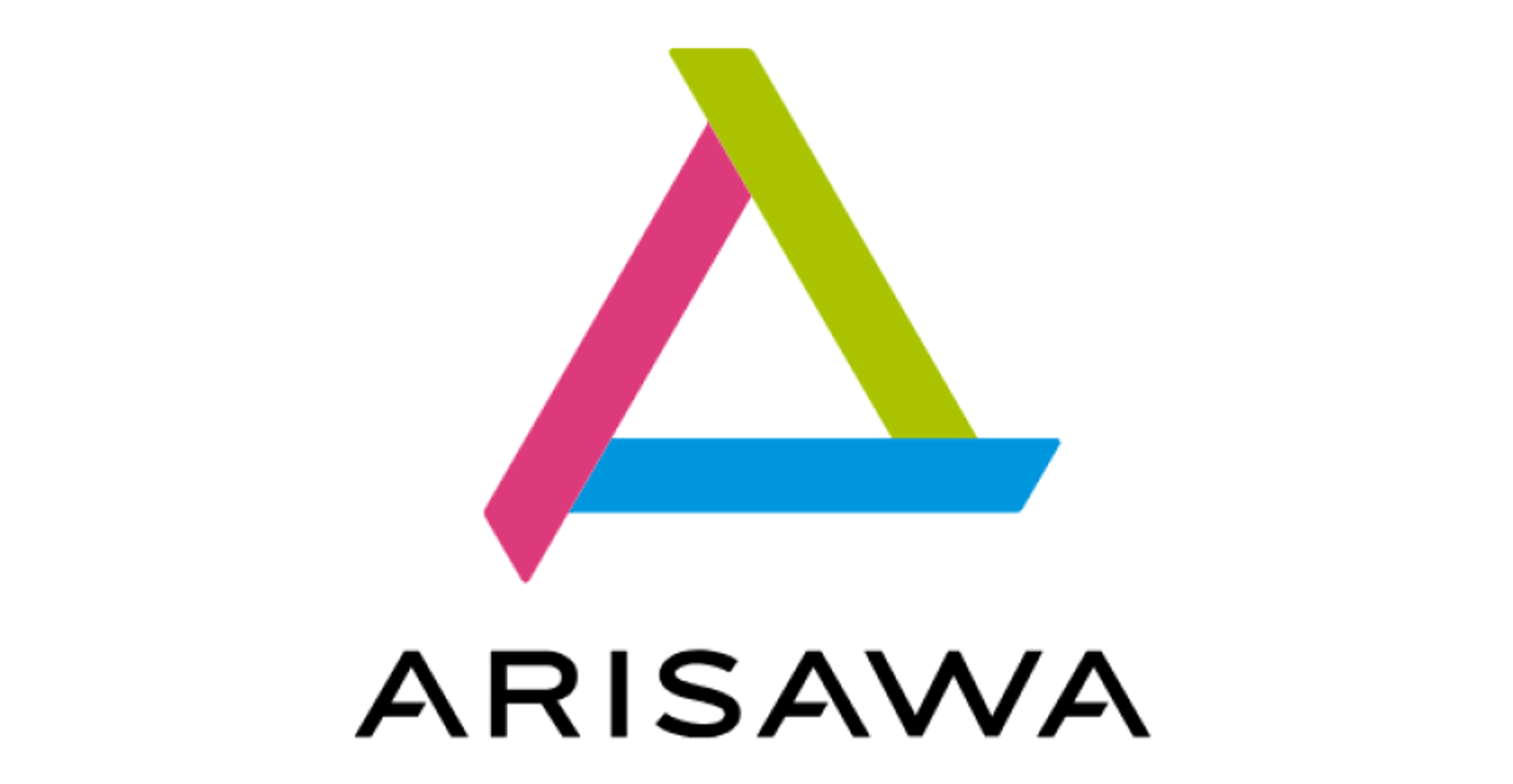 有沢製作所のコーポレートロゴ「ARISAWA TRIANGLE」のコンセプト 3つの独自技術「織る」「塗る」「形づくる」をピンク・グリーン・ブルーで表現し、企業理念にまつわる上越の自然や情熱・調和・先進性になぞらえて作成された(出所:有沢製作所提供)