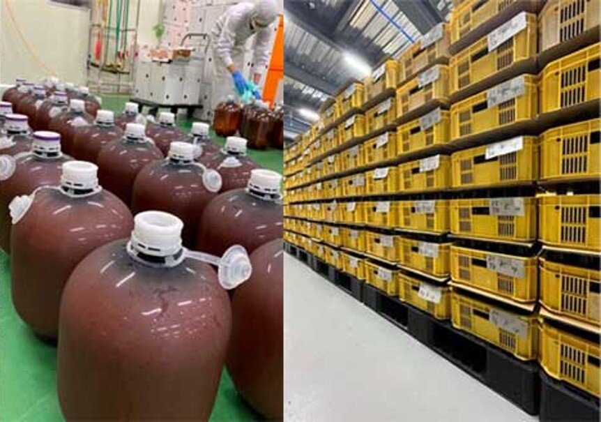 工場内には国内のみならず、海外に出荷されるOEM製品が所狭しと並ぶ