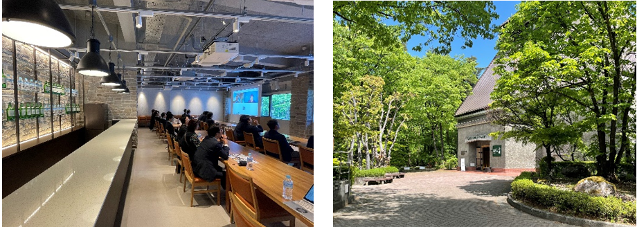 緑に囲まれた白州工場、そのセミナールームで講演いただいた