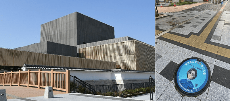 JR高槻駅の広告、サンユレックホール（高槻城公園芸術文化劇場の大スタジオ）の名称はブランディングに大きく貢献。また、高槻の商店街には現在、「サンユレくん」の描かれたマンホールが登場し、話題を集めている